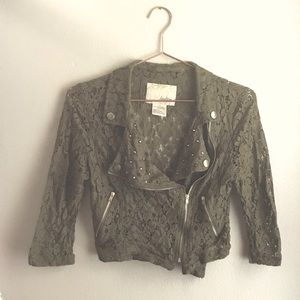Lace Green Daytrip 3/4 Length Jacket with Studs